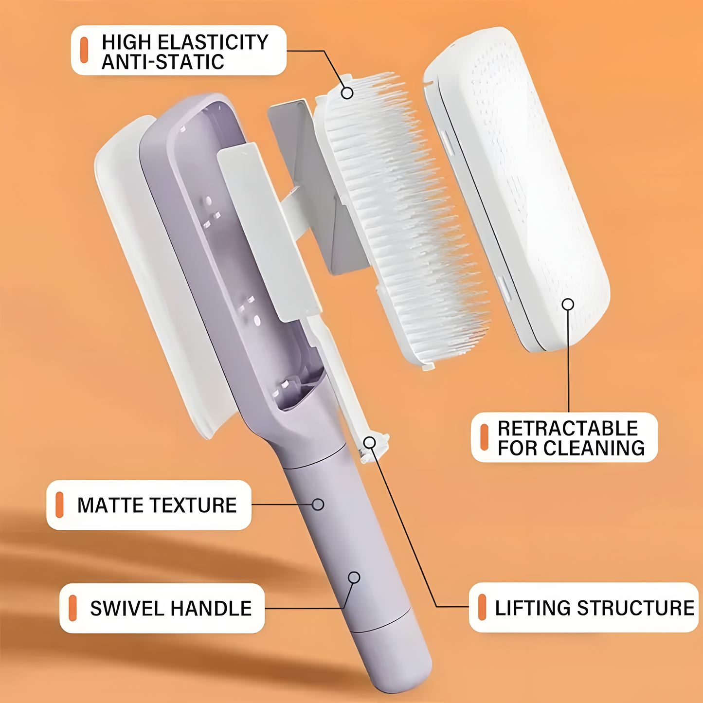 Self-Cleaning Hairbrush
