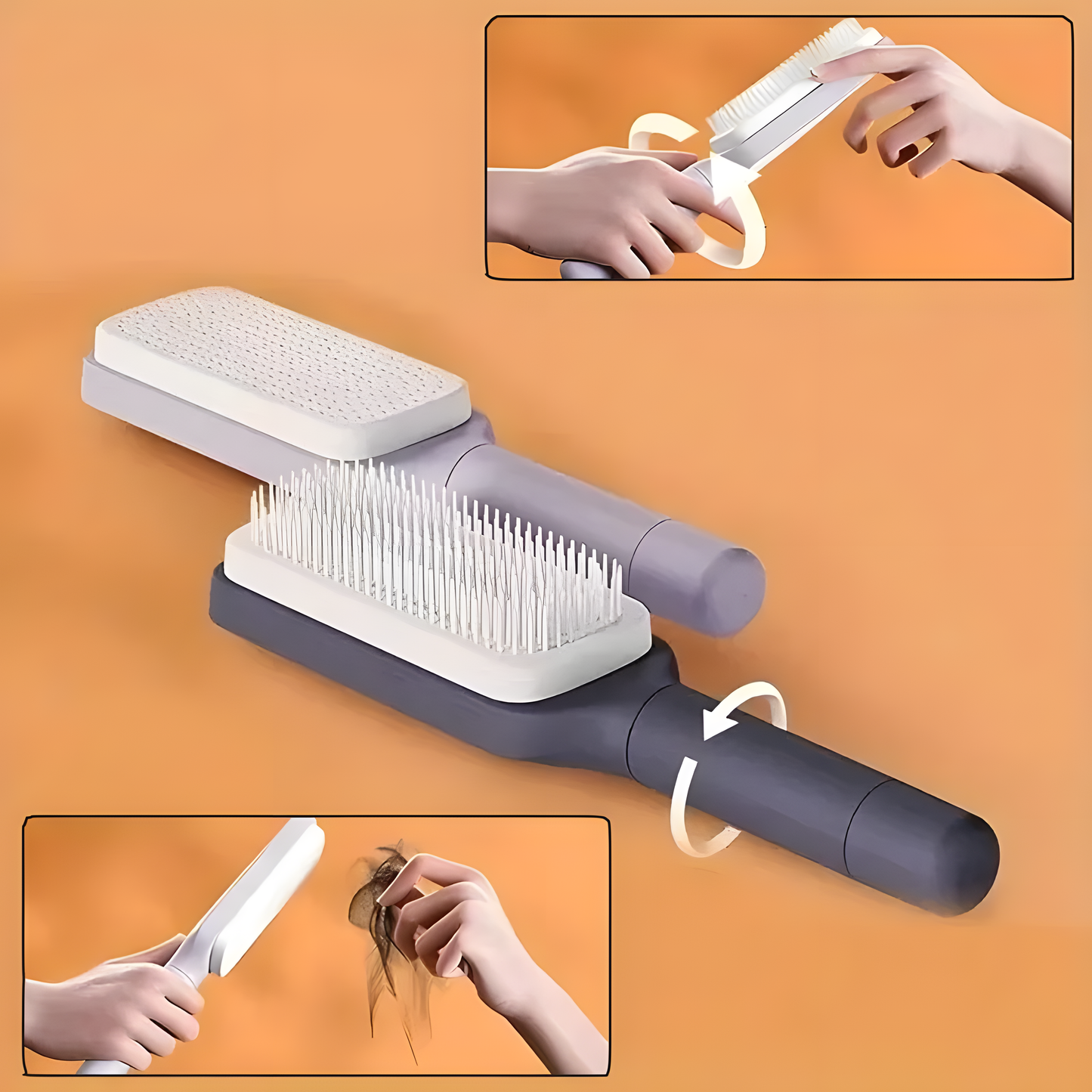 Self-Cleaning Hairbrush